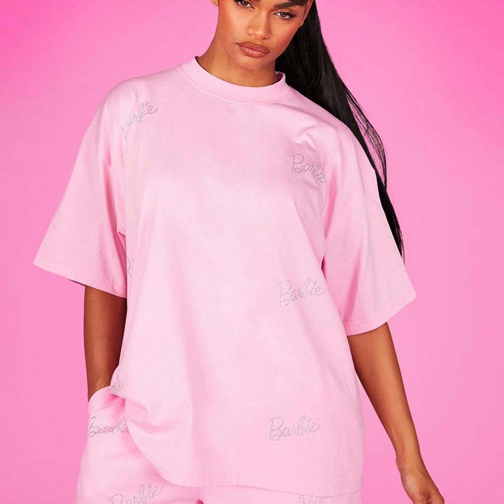 Barbie rhinestone T-shirt💖🎀👛👙